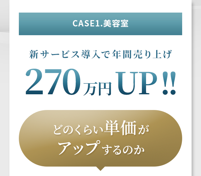 新サービス導入で年間売り上げ270万円UP!!どのくらい単価がアップするのか
